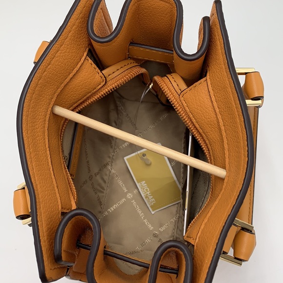 Michael Kors HAMILTON XSMALL  Snake Embossed SATCHEL CROSSBODY BAG CIDER COLOR - Picture 16 of 16